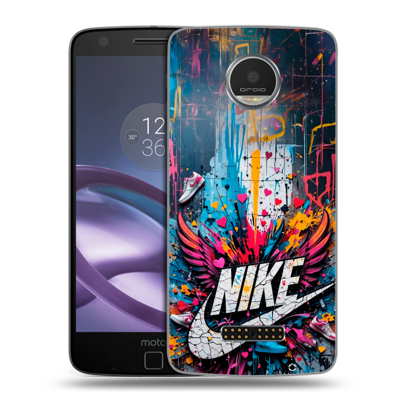 Пластиковый чехол на Lenovo Moto Z Play с принтом Nike Найк Пластиковый чехол на Lenovo Moto Z Play с принтом Nike Найк