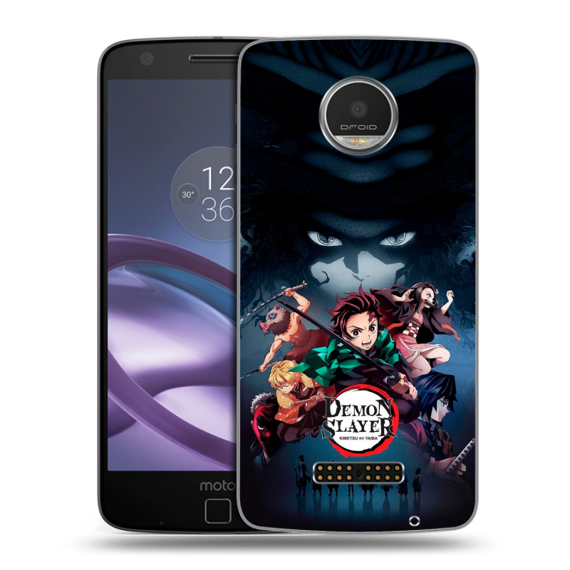 Пластиковый чехол на Lenovo Moto Z Play с принтом Demon Slayer Клинок рассекающий демонов Пластиковый чехол на Lenovo Moto Z Play с принтом Demon Slayer Клинок рассекающий демонов