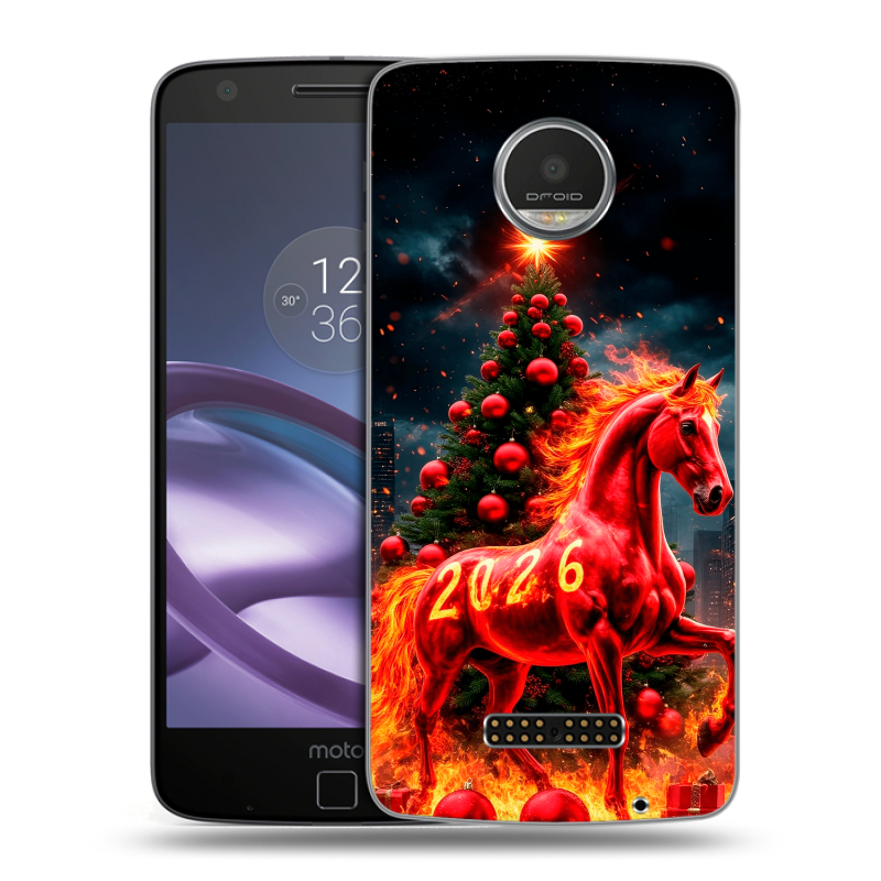 Пластиковый чехол на Lenovo Moto Z Play с принтом Новый год Пластиковый чехол на Lenovo Moto Z Play с принтом Новый год