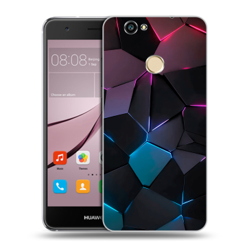 Силиконовый противоударный чехол на Huawei Nova с принтом Геометрия неона Силиконовый противоударный чехол на Huawei Nova с принтом Геометрия неона