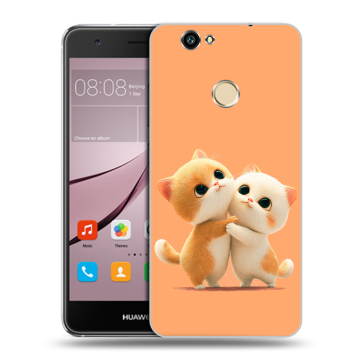 Силиконовый противоударный чехол на Huawei Nova с принтом Милые котики Силиконовый противоударный чехол на Huawei Nova с принтом Милые котики