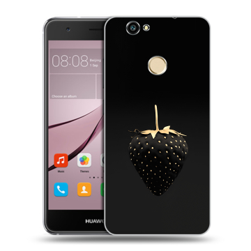 Силиконовый противоударный чехол на Huawei Nova с принтом Черная клубника Силиконовый противоударный чехол на Huawei Nova с принтом Черная клубника