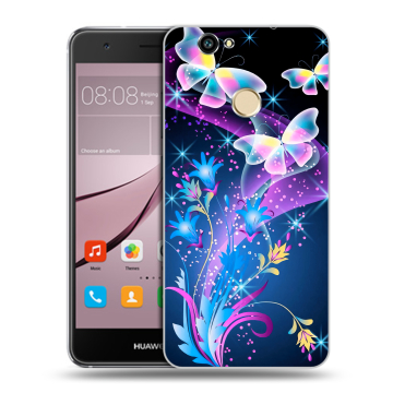 Силиконовый противоударный чехол на Huawei Nova с принтом Бабочки