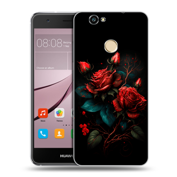 Силиконовый противоударный чехол на Huawei Nova с принтом Розы красные Силиконовый противоударный чехол на Huawei Nova с принтом Розы красные