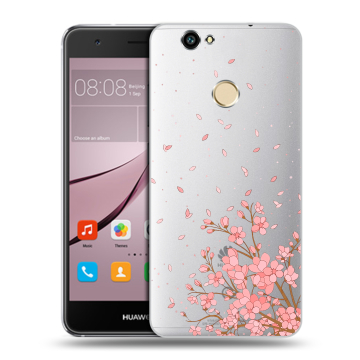 Силиконовый противоударный чехол на Huawei Nova с принтом Ветка сакуры