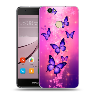 Силиконовый противоударный чехол на Huawei Nova с принтом Бабочки