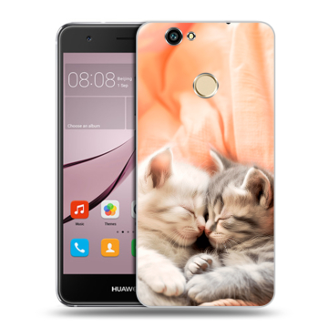 Силиконовый противоударный чехол на Huawei Nova с принтом Котята