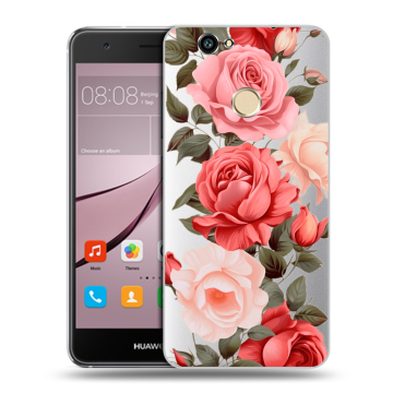 Силиконовый противоударный чехол на Huawei Nova с принтом Розы
