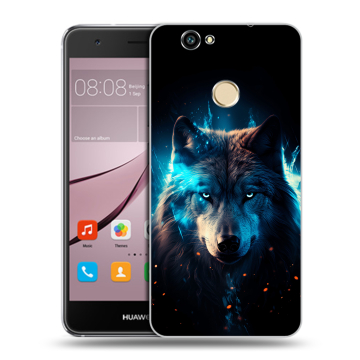 Силиконовый противоударный чехол на Huawei Nova с принтом Волк ночной Силиконовый противоударный чехол на Huawei Nova с принтом Волк ночной