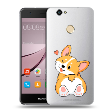 Силиконовый противоударный чехол на Huawei Nova с принтом Корги