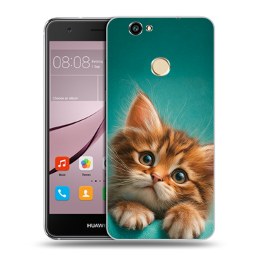 Силиконовый противоударный чехол на Huawei Nova с принтом котенок