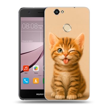Силиконовый противоударный чехол на Huawei Nova с принтом котенок