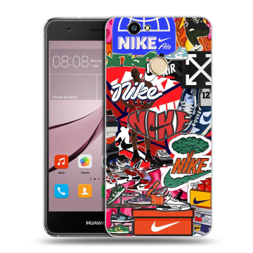 Силиконовый противоударный чехол на Huawei Nova с принтом Найк Nike яркий