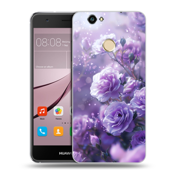 Силиконовый противоударный чехол на Huawei Nova с принтом Розы цветы Силиконовый противоударный чехол на Huawei Nova с принтом Розы цветы