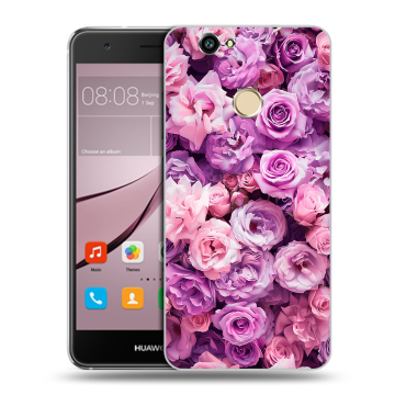 Силиконовый противоударный чехол на Huawei Nova с принтом лавандовые розы