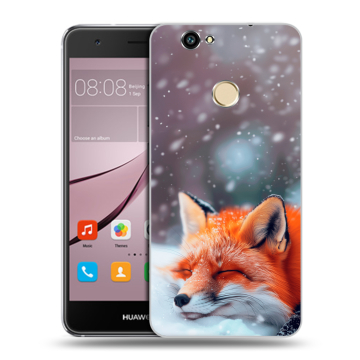 Силиконовый противоударный чехол на Huawei Nova с принтом лиса
