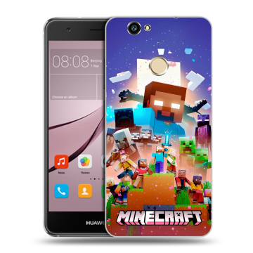 Силиконовый противоударный чехол на Huawei Nova с принтом Майнкрафт Minecraft Силиконовый противоударный чехол на Huawei Nova с принтом Майнкрафт Minecraft