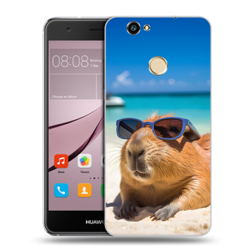 Силиконовый противоударный чехол на Huawei Nova с принтом Капибара Силиконовый противоударный чехол на Huawei Nova с принтом Капибара