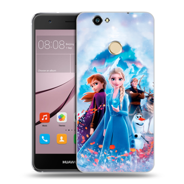 Силиконовый противоударный чехол на Huawei Nova с принтом Холодное сердце Frozen