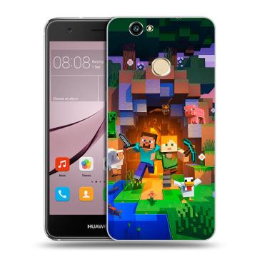 Силиконовый противоударный чехол на Huawei Nova с принтом Майнкрафт Minecraft Силиконовый противоударный чехол на Huawei Nova с принтом Майнкрафт Minecraft