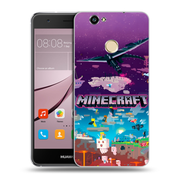 Силиконовый противоударный чехол на Huawei Nova с принтом Майнкрафт Minecraft
