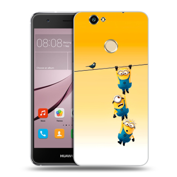 Силиконовый противоударный чехол на Huawei Nova с принтом Миньоны