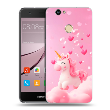 Силиконовый противоударный чехол на Huawei Nova с принтом Единорог Силиконовый противоударный чехол на Huawei Nova с принтом Единорог