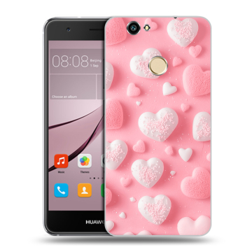 Силиконовый противоударный чехол на Huawei Nova с принтом Сердечки Силиконовый противоударный чехол на Huawei Nova с принтом Сердечки