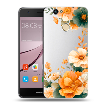 Силиконовый противоударный чехол на Huawei Nova с принтом Цветы принт Силиконовый противоударный чехол на Huawei Nova с принтом Цветы принт