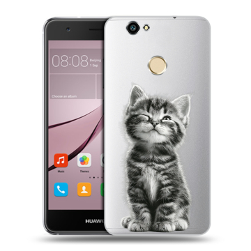 Силиконовый противоударный чехол на Huawei Nova с принтом Котенок