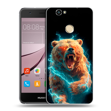 Силиконовый противоударный чехол на Huawei Nova с принтом Медведь Силиконовый противоударный чехол на Huawei Nova с принтом Медведь