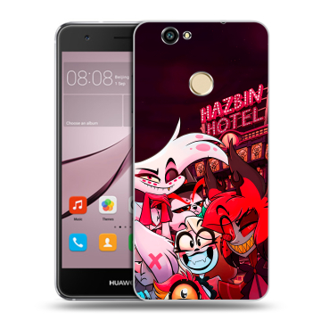 Силиконовый противоударный чехол на Huawei Nova с принтом Hazbin Hotel Отель Хазбин