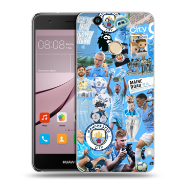 Силиконовый противоударный чехол на Huawei Nova с принтом Man City Манчестер Сити