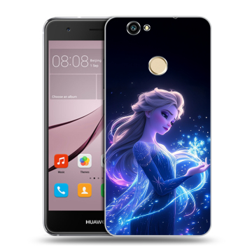 Силиконовый противоударный чехол на Huawei Nova с принтом Холодное сердце Frozen
