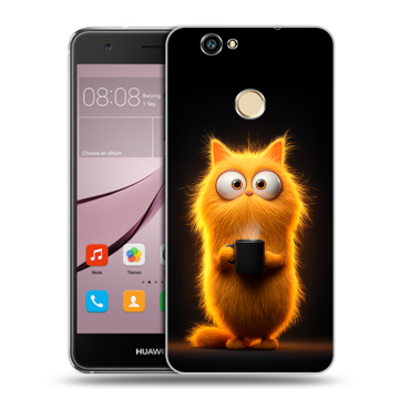 Силиконовый противоударный чехол на Huawei Nova с принтом Смешной кот