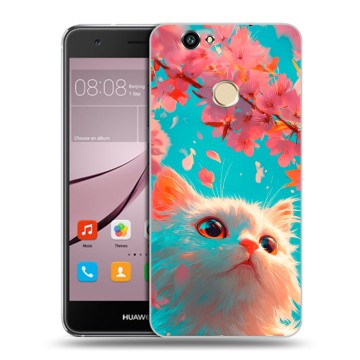 Силиконовый противоударный чехол на Huawei Nova с принтом Красивый кот