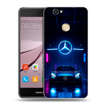 Силиконовый противоударный чехол на Huawei Nova с принтом Mercedes Мерседес