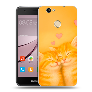 Силиконовый противоударный чехол на Huawei Nova с принтом Милые котята