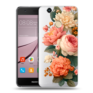 Силиконовый противоударный чехол на Huawei Nova с принтом цветы