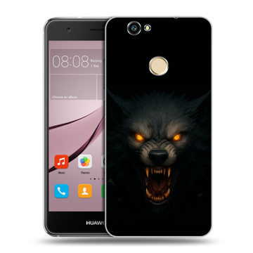 Силиконовый противоударный чехол на Huawei Nova с принтом Волк