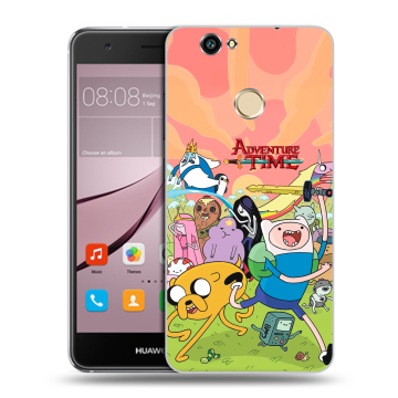 Силиконовый противоударный чехол на Huawei Nova с принтом Adventure time Время приключений