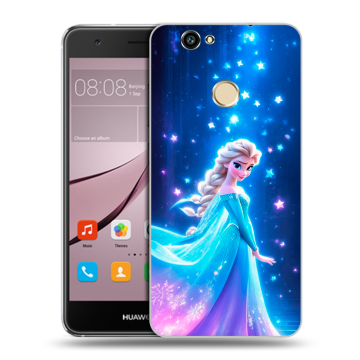 Силиконовый противоударный чехол на Huawei Nova с принтом Холодное сердце Frozen