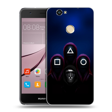 Силиконовый противоударный чехол на Huawei Nova с принтом Игра Кальмара