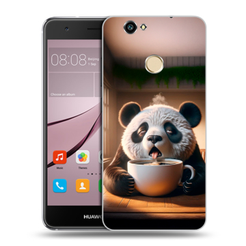 Силиконовый противоударный чехол на Huawei Nova с принтом смешная панда