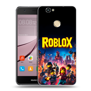 Силиконовый противоударный чехол на Huawei Nova с принтом Roblox Роблокс