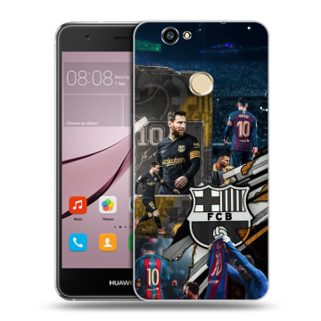 Силиконовый противоударный чехол на Huawei Nova с принтом Messi Barcelona Силиконовый противоударный чехол на Huawei Nova с принтом Messi Barcelona
