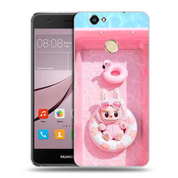 Силиконовый противоударный чехол на Huawei Nova с принтом Labubu Лабубу