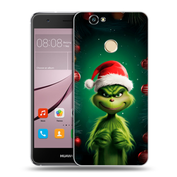 Силиконовый противоударный чехол на Huawei Nova с принтом Гринч Новый год Рождество