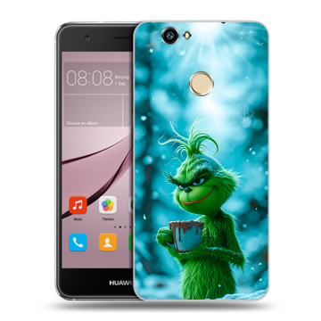 Силиконовый противоударный чехол на Huawei Nova с принтом Новый год гринч