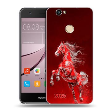 Силиконовый противоударный чехол на Huawei Nova с принтом Новый год